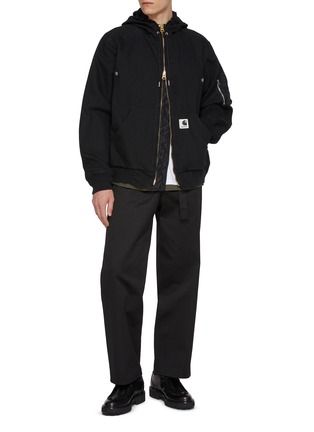 Figure View - Click To Enlarge - SACAI - x Carhartt WIP Layered Cotton Hoodie
