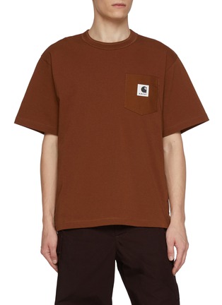 Main View - Click To Enlarge - SACAI - x Carhartt WIP Side Split Patch Pocket Cotton T-Shirt