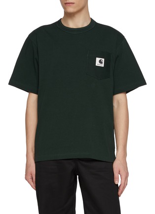 Main View - Click To Enlarge - SACAI - x Carhartt WIP Side Split Patch Pocket Cotton T-Shirt