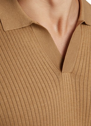  - SUNSPEL - Open Collar Silk Cotton Polo Shirt