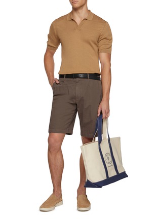 Figure View - Click To Enlarge - SUNSPEL - Open Collar Silk Cotton Polo Shirt