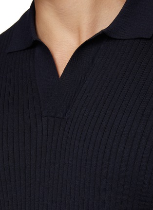  - SUNSPEL - Open Collar Silk Cotton Polo Shirt