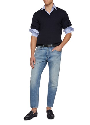 Figure View - Click To Enlarge - SUNSPEL - Open Collar Silk Cotton Polo Shirt