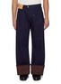 Main View - Click To Enlarge - JW ANDERSON - Twisted Turn Up Dark Wash Workwear Jeans