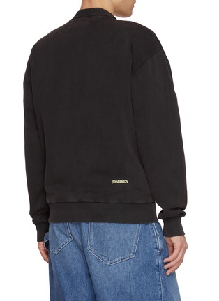 Back View - Click To Enlarge - JW ANDERSON - Garment Dyed V-Neck Cotton Cardigan