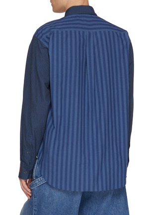 Back View - Click To Enlarge - JW ANDERSON - Patchwork Striped Cotton Shirt
