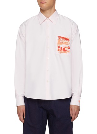 Main View - Click To Enlarge - JW ANDERSON - Café Scene Embroidered Cotton Shirt