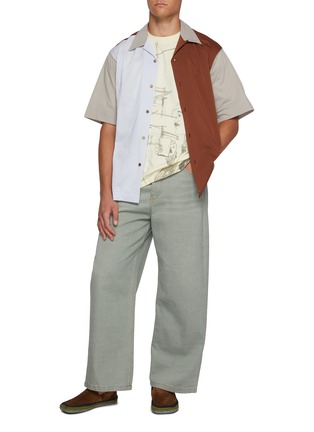 Figure View - Click To Enlarge - JW ANDERSON - Café Scene Printed Cotton T-Shirt
