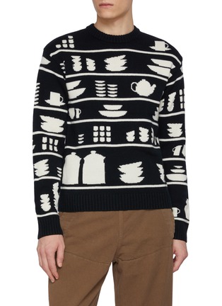 Main View - Click To Enlarge - JW ANDERSON - Crockery Jacquard Wool Sweater