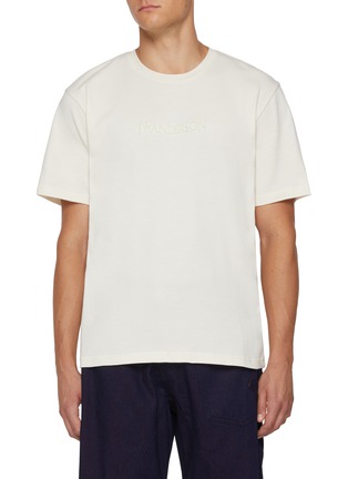 Main View - Click To Enlarge - JW ANDERSON - Logo Embroidered Cotton T-Shirt