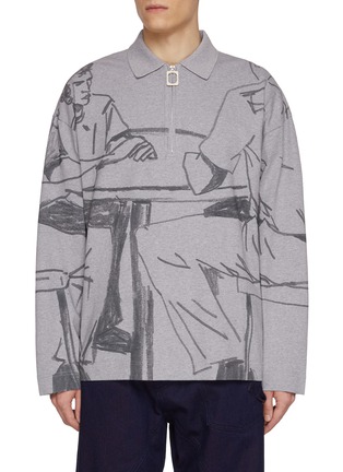Main View - Click To Enlarge - JW ANDERSON - Rugby Printed Cotton Polo Jacket