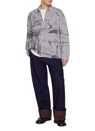 Figure View - Click To Enlarge - JW ANDERSON - Rugby Printed Cotton Polo Jacket