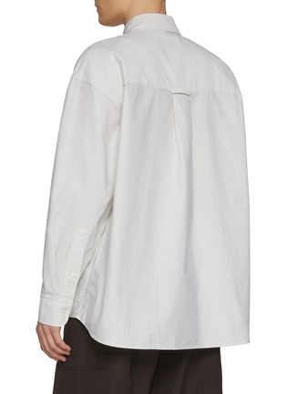 Back View - Click To Enlarge - STUDIO NICHOLSON - Ruskin Striped Cotton Oxford Shirt