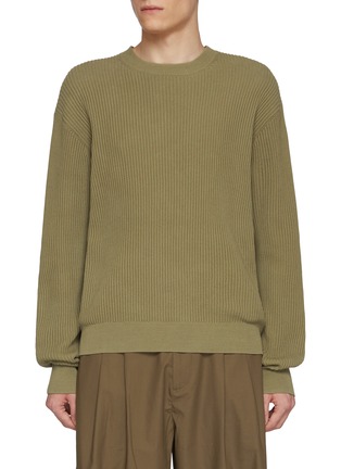 Main View - Click To Enlarge - STUDIO NICHOLSON - Crewneck Cotton Rib Knit Sweater