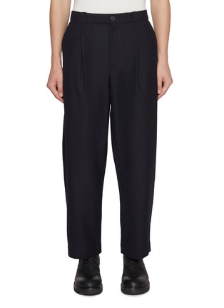 Main View - Click To Enlarge - STUDIO NICHOLSON - Pleated Curved Tapered Wool Pants