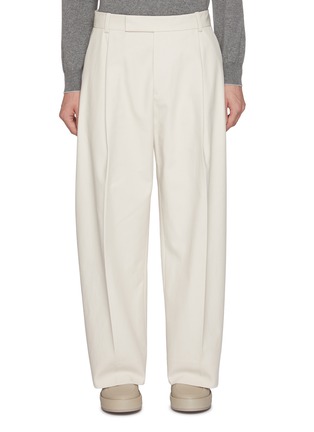 Main View - Click To Enlarge - STUDIO NICHOLSON - Pleated Curved Cotton Pants