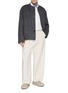 Figure View - Click To Enlarge - STUDIO NICHOLSON - Pleated Curved Cotton Pants