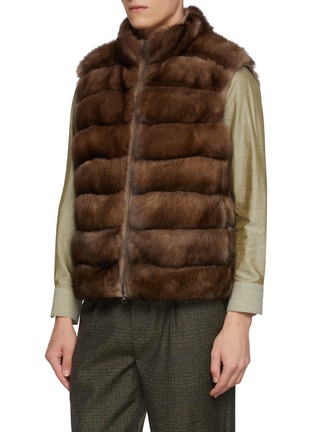 Detail View - Click To Enlarge - FABIO GAVAZZI - Reversible Sable Fur Cashmere Vest