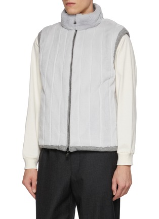 Detail View - Click To Enlarge - FABIO GAVAZZI - Reversible  Sculpted Mink Cashmere Jersey Vest