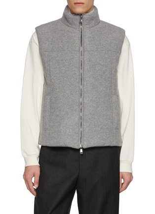 Main View - Click To Enlarge - FABIO GAVAZZI - Reversible  Sculpted Mink Cashmere Jersey Vest