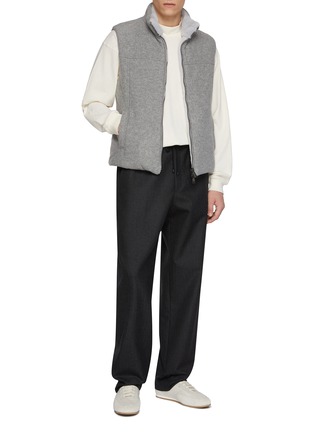 Figure View - Click To Enlarge - FABIO GAVAZZI - Reversible  Sculpted Mink Cashmere Jersey Vest