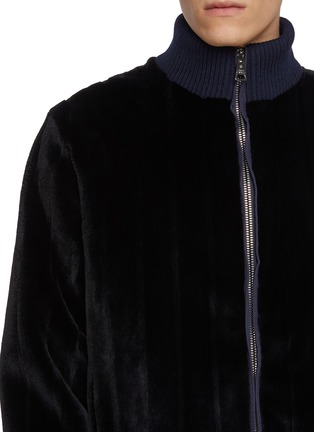  - FABIO GAVAZZI - Ribbed Sculpted Mink Bomber Jacket