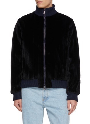 Main View - Click To Enlarge - FABIO GAVAZZI - Ribbed Sculpted Mink Bomber Jacket