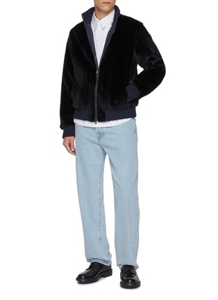 Figure View - Click To Enlarge - FABIO GAVAZZI - Ribbed Sculpted Mink Bomber Jacket