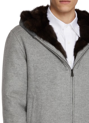  - FABIO GAVAZZI - Hooded Sable Cashmere Bomber Jacket