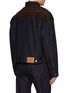 Back View - Click To Enlarge - PRADA - Suede Insert Dark Wash Denim Jacket