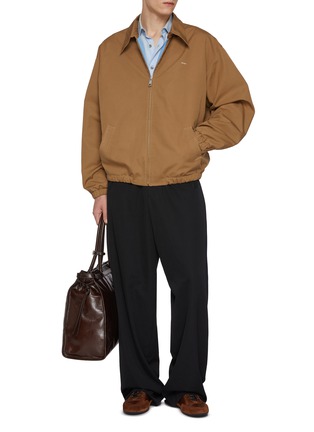 Figure View - Click To Enlarge - PRADA - Cotton Poplin Logo Hooded Jacket