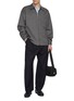 Figure View - Click To Enlarge - PRADA - Chevron Zip Up Wool Shirt