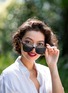 Detail View - Click To Enlarge - CHAMELO - Veil Alpha Lens Smart Glasses — Glossy Black Frame/Smoke Lenses
