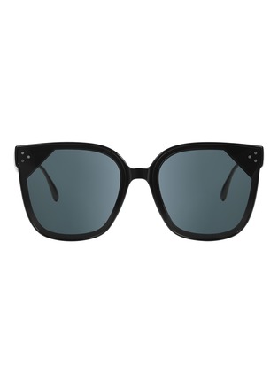 Back View - Click To Enlarge - CHAMELO - Veil Alpha Lens Smart Glasses — Glossy Black Frame/Smoke Lenses