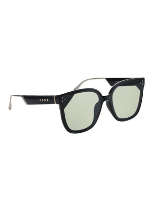 Front View - Click To Enlarge - CHAMELO - Veil Alpha Lens Smart Glasses — Glossy Black Frame/Smoke Lenses