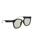 Front View - Click To Enlarge - CHAMELO - Veil Alpha Lens Smart Glasses — Glossy Black Frame/Smoke Lenses