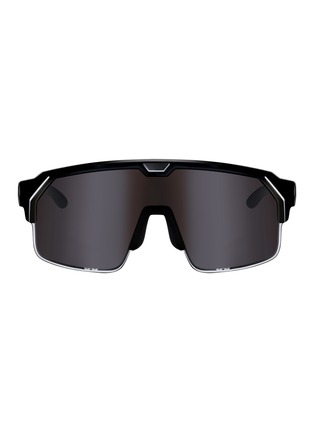 Detail View - Click To Enlarge - CHAMELO - Music Shield HVL Lens Smart Glasses — Matte Black Frame/Smoke Lenses