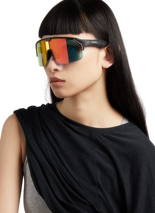  - CHAMELO - Music Shield HVL Lens Smart Glasses — Matte Black Frame/Fire Lenses