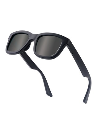 Back View - Click To Enlarge - CHAMELO - Dusk Classic Alpha Lens Smart Glasses — Matte Black Frame/Smoke Lenses