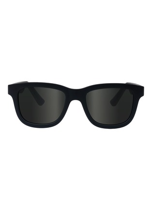 Front View - Click To Enlarge - CHAMELO - Dusk Classic Alpha Lens Smart Glasses — Matte Black Frame/Smoke Lenses