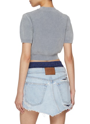 Back View - Click To Enlarge - ALEXANDERWANG - Embossed Logo Ribbed Crewneck T-Shirt