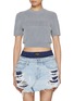 Main View - Click To Enlarge - ALEXANDERWANG - Embossed Logo Ribbed Crewneck T-Shirt