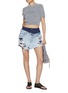 Figure View - Click To Enlarge - ALEXANDERWANG - Embossed Logo Ribbed Crewneck T-Shirt