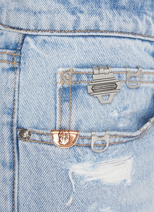  - ALEXANDERWANG - Distressed EZ Mid Rise Hardware Embellished Jeans