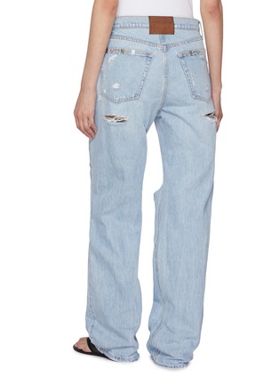Back View - Click To Enlarge - ALEXANDERWANG - Distressed EZ Mid Rise Hardware Embellished Jeans