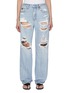 Main View - Click To Enlarge - ALEXANDERWANG - Distressed EZ Mid Rise Hardware Embellished Jeans