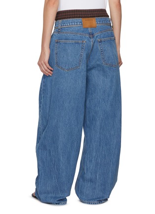 Back View - Click To Enlarge - ALEXANDERWANG - Prestyle Chain Belt Oversized Medium Wash Jeans