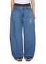 Main View - Click To Enlarge - ALEXANDERWANG - Prestyle Chain Belt Oversized Medium Wash Jeans