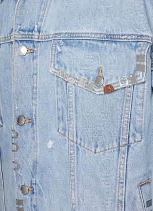  - ALEXANDERWANG - Metal Hardware Oversized Distressed Light Wash Denim Jacket