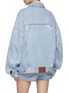 Back View - Click To Enlarge - ALEXANDERWANG - Metal Hardware Oversized Distressed Light Wash Denim Jacket